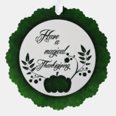 Magische Thanksgiving Papier Ornament Kaart (Achterkant)