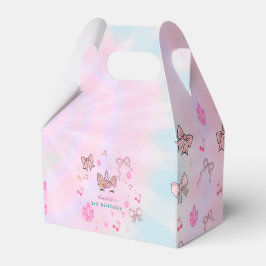 Magische Tie-Dye Eenhoorn Coquette Strik Verjaarda Bedankdoosjes