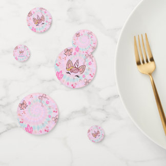 Magische Tie-Dye Eenhoorn Coquette Strik Verjaarda Confetti