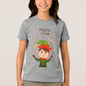 Magische Tijd Schattige Kerst Feestdagen Snoep Elf Tri-Blend Shirt (Voorkant)