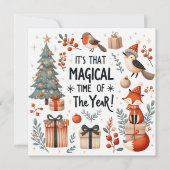 Magische tijd van het jaar Forest fantasy Feestdagenkaart (Voorkant)