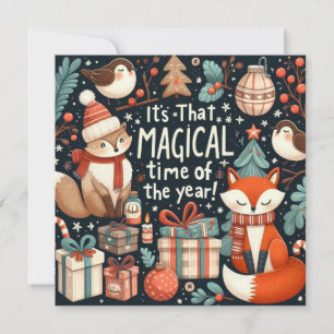 Magische tijd van het jaar - Kerstvossen Feestdagenkaart