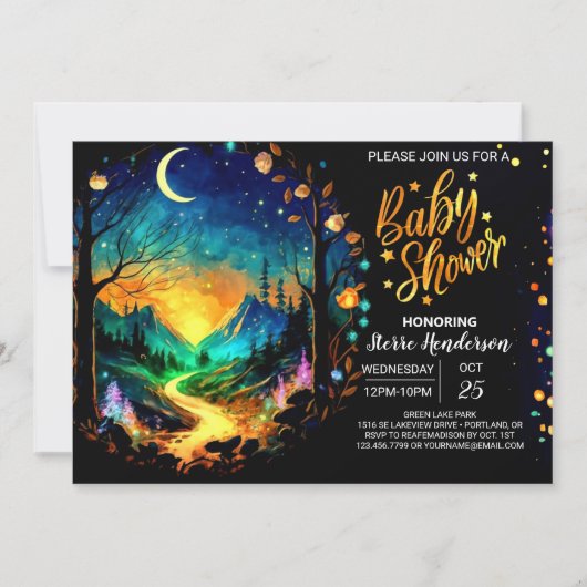 Magische Timber Grove Baby shower Kaart (Voorkant)