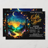 Magische Timber Grove Baby shower Kaart (Voorkant / Achterkant)