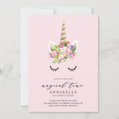 Magische Time Unicorn Birthday Uitnodiging (Voorkant)