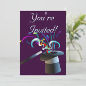 Magische top-haatuitnodiging kaart (Staand voorkant)