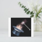 Magische tophat en toverstaf briefkaart (Staand voorkant)