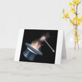 Magische tophat en toverstaf kaart (Gele Bloem)