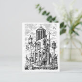 Magische toren op pet briefkaart (Staand voorkant)