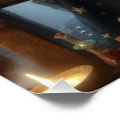 Magische Tovenaar Dragon Fantasy Kunst Perfect Poster (Hoek)