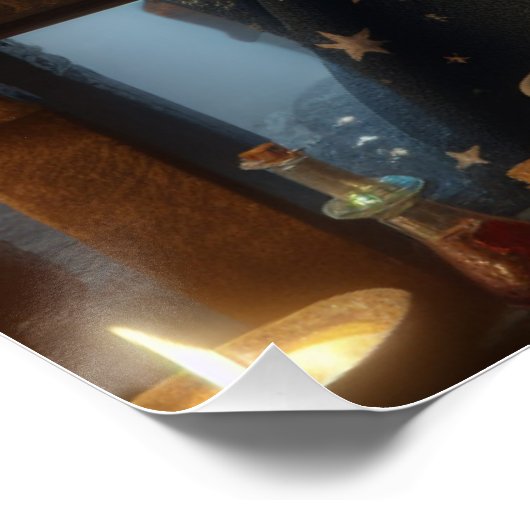 Magische Tovenaar Dragon Fantasy Kunst Perfect Poster (Hoek)