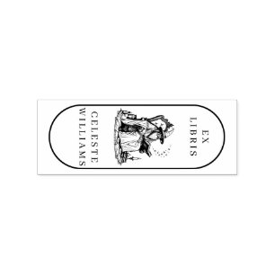 Magische tovenaar Ex Libris Bibliotheek Boekplaat  Rubberstempel