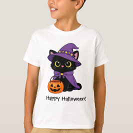 Magische Tovenaar Kat T-Shirt | Fantasie Arcane Ki