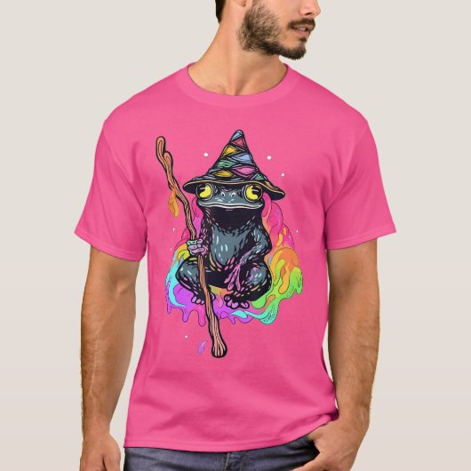 Magische tovenaar kikker edm party psychedelische t-shirt (Voorkant)