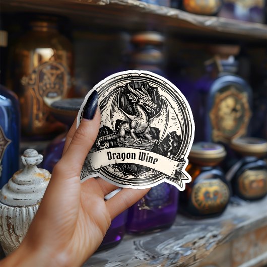 Magische Tovenaar Potion Fles Dragon Labels