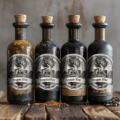 Magische Tovenaar Potion Fles Dragon Labels