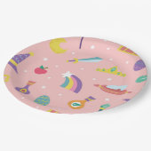 MAGISCHE TOVENAAR SPROOKJE ELEMENTEN roze achtergr Papieren Bordje (Gekanteld)