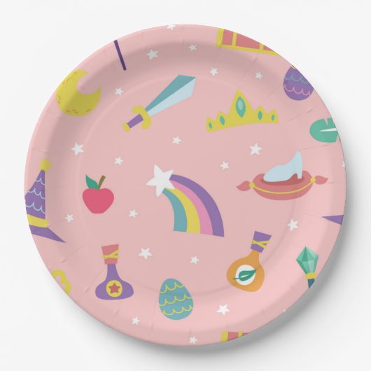 MAGISCHE TOVENAAR SPROOKJE ELEMENTEN roze achtergr Papieren Bordje (Voorkant)