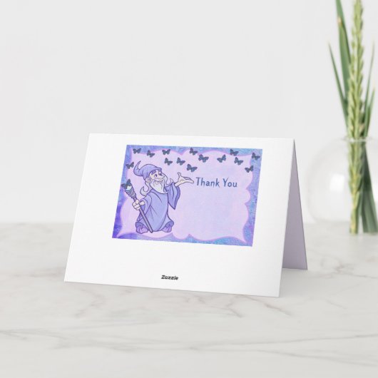 Magische Tovenaar & Vlinders Dank u personaliseren Kaart (Achterkant)