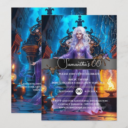 Magische tovenares Halloween heks verjaardagsfeest Kaart (Voorkant / Achterkant)