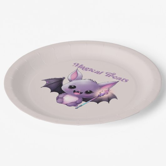 Magische traktaties met leuke vleermuizen papieren bordje (Gekanteld)