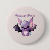 Magische traktaties met leuke vleermuizen ronde button 7,6 cm (Voorkant)
