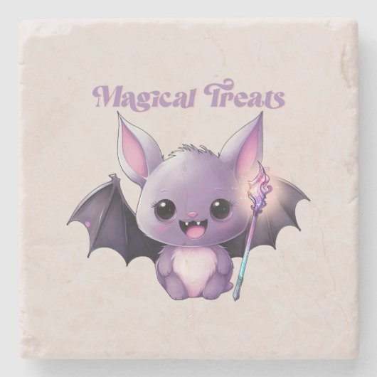 Magische traktaties met leuke vleermuizen stenen onderzetter (Voorkant)