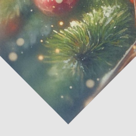 Magische treinrit kerstmuis decoupage tissuepapier (Detail)