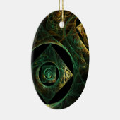 Magische trillingen Abstract Art Oval Ornament (Rechts)