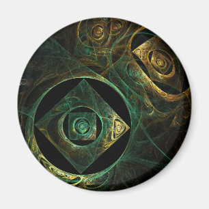 Magische trillingen Abstract Kunstronde Magnet
