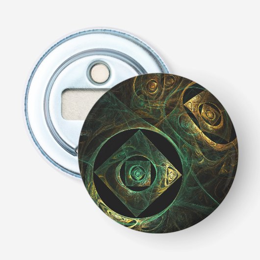 Magische trillingen Abstracte Art Button Flesopener (Voorkant)