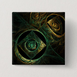 Magische trillingen Abstracte Art Button (vierkant
