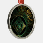 Magische trillingen Abstracte Art Round Metalen Ornament (Rechts)