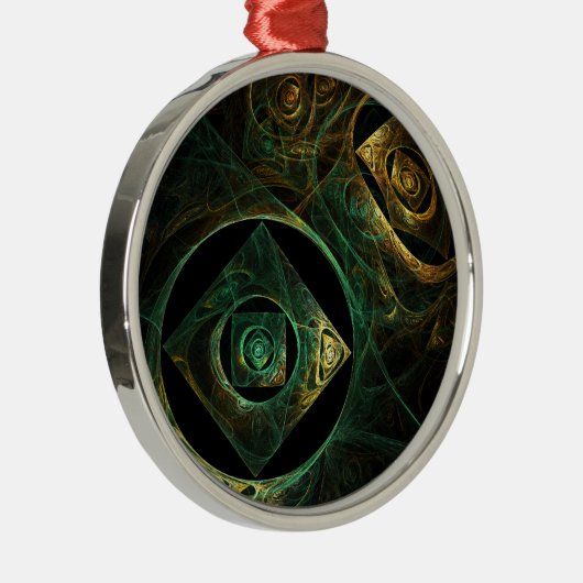 Magische trillingen Abstracte Art Round Metalen Ornament (Rechts)