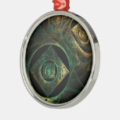 Magische trillingen Abstracte Art Round Metalen Ornament (Links)
