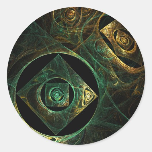 Magische trillingen Abstracte art Round Sticker (Voorkant)