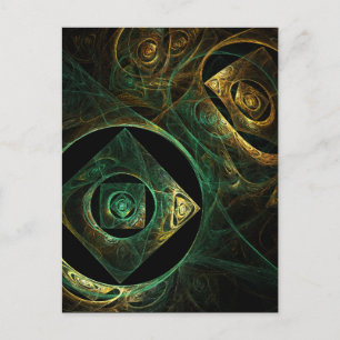 Magische Trillingen Abstracte Fractale Kunst Ontwe Briefkaart