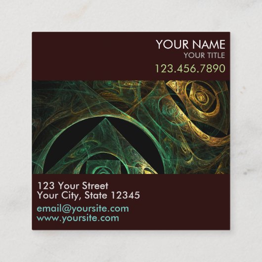 Magische trillingen Abstracte kunst Professional Vierkante Visitekaartje (Achterkant)