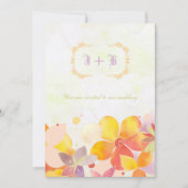 Magische Tuin Bloemen Monogram Bruiloft Kaart (Voorkant)