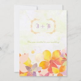 Magische Tuin Bloemen Monogram Bruiloft Kaart