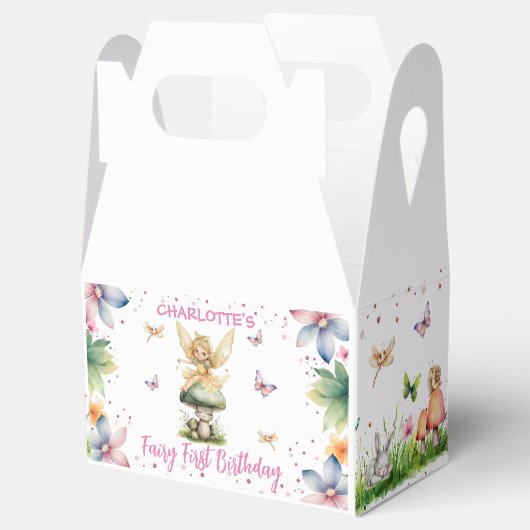 Magische tuin fee 1e verjaardag bedankdoosjes (Geopend)