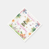 Magische tuin fee 1e verjaardag servet (Hoek)