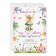 Magische tuin fee 1e verjaardag uitnodiging
