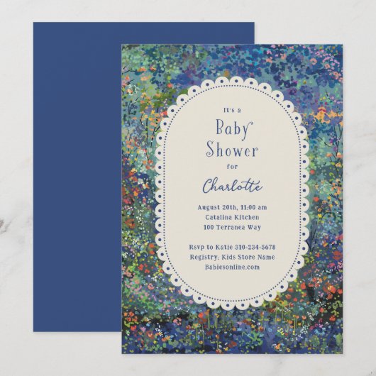 Magische tuin handgeschilderde baby shower kaart (Voorkant / Achterkant)