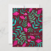 Magische tuin — magenta en groene paaskaart feestdagenkaart (Voorkant)