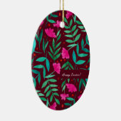 Magische tuin — magenta en groene paasmakerij keramisch ornament (Rechts)