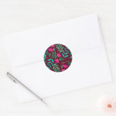 Magische tuin — magenta en groene paasSticker Ronde Sticker (Envelop)