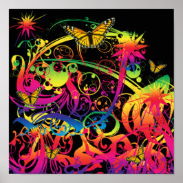 Magische tuin met vlinders poster