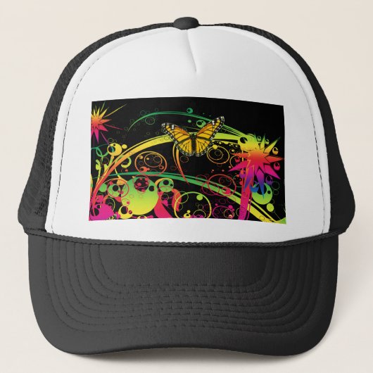Magische tuin met vlinders trucker pet (Voorkant)