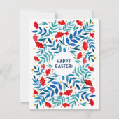 Magische tuin — rode en turkooizen Pasen Kaart (Voorkant)
